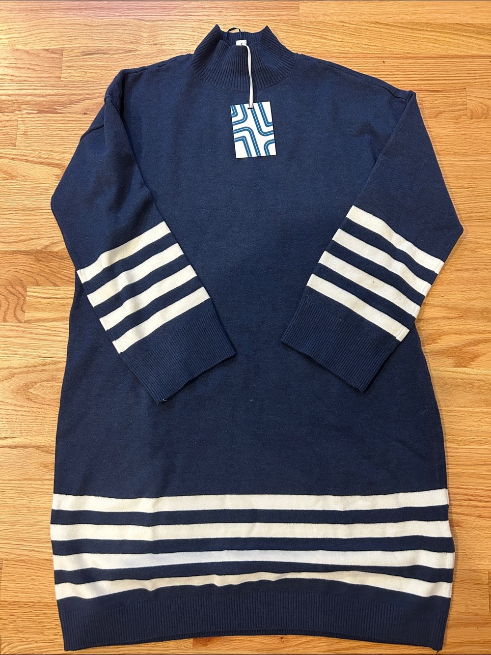NWT ✨Adorable Market & Spruce Navy and White Striped Knit Sweater Dress | Size M